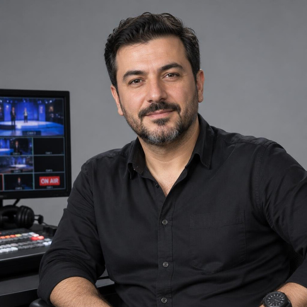 Portrait of a Turkish man live broadcast director